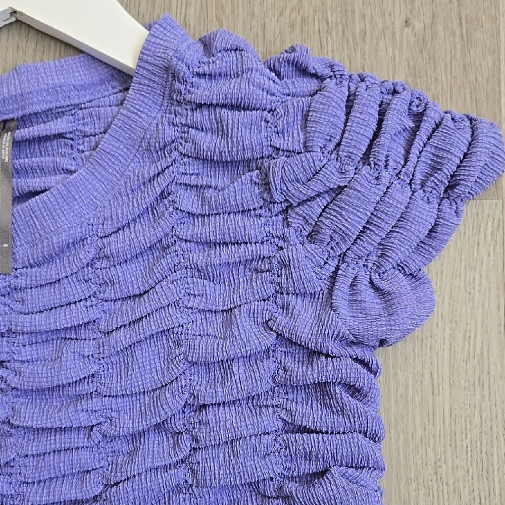 By Antropologie Ruched Baby Tee Size S - Picture 6 of 11